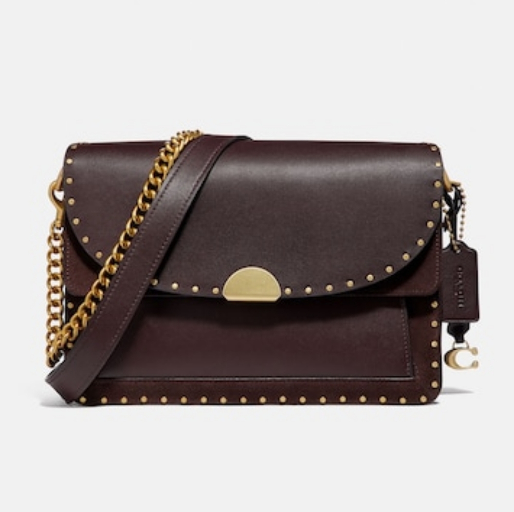 NWT Coach Dreamer Shoulder Bag Oxblood with Rivets